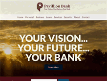 Tablet Screenshot of pavillionbank.com